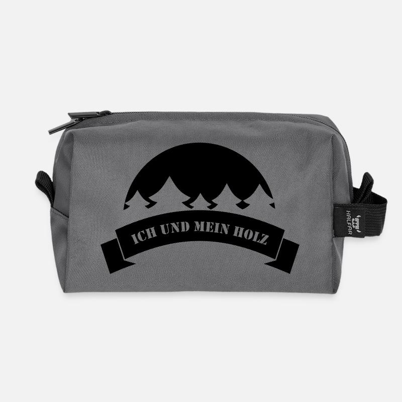 Ich und mein Holz - Recycelte Kulturtasche - Anthrazit