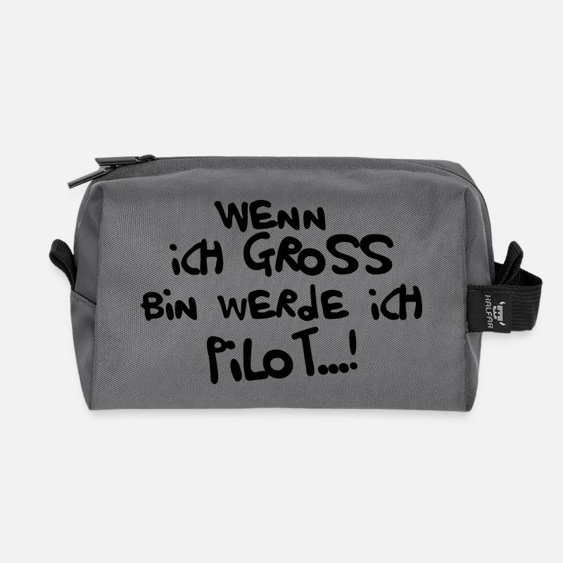 Ich werde Pilot - Recycelte Kulturtasche - Anthrazit