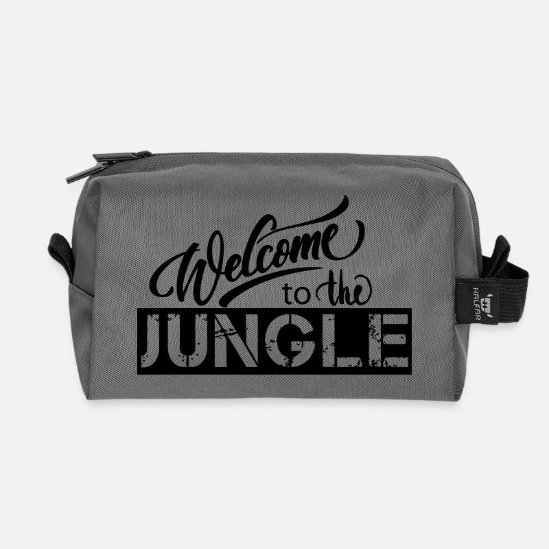 welcome to the jungle - Recycled Toiletry Zip Bag - anthracite