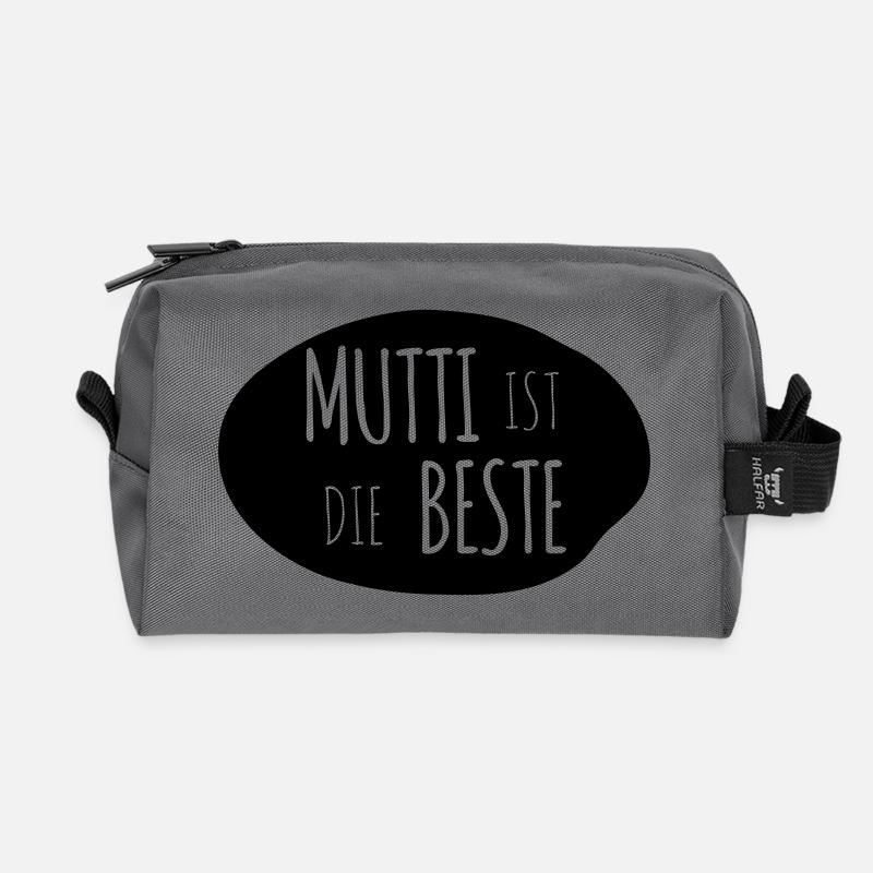 Mutti ist die Beste 1c - Recycelte Kulturtasche - Anthrazit