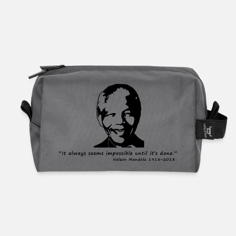 Nelson Mandela - Recycelte Kulturtasche - Anthrazit