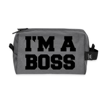 im_a_boss - Recycled Toiletry Zip Bag - anthracite - Front