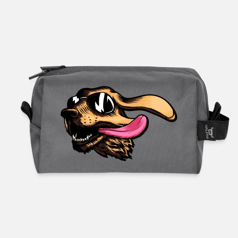 Hund Hunde - Recycelte Kulturtasche - Anthrazit