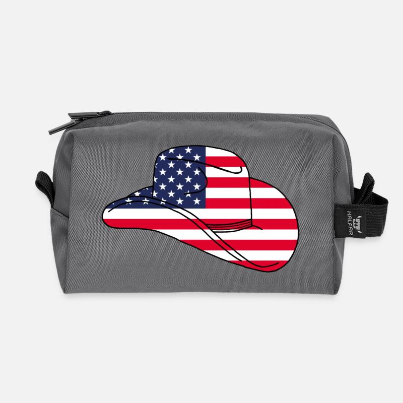 Usa Hut - Recycelte Kulturtasche - Anthrazit