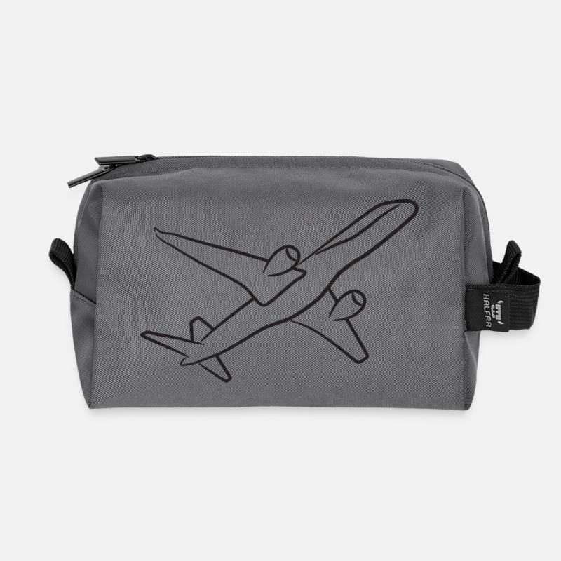 Flugzeug - Recycelte Kulturtasche - Anthrazit