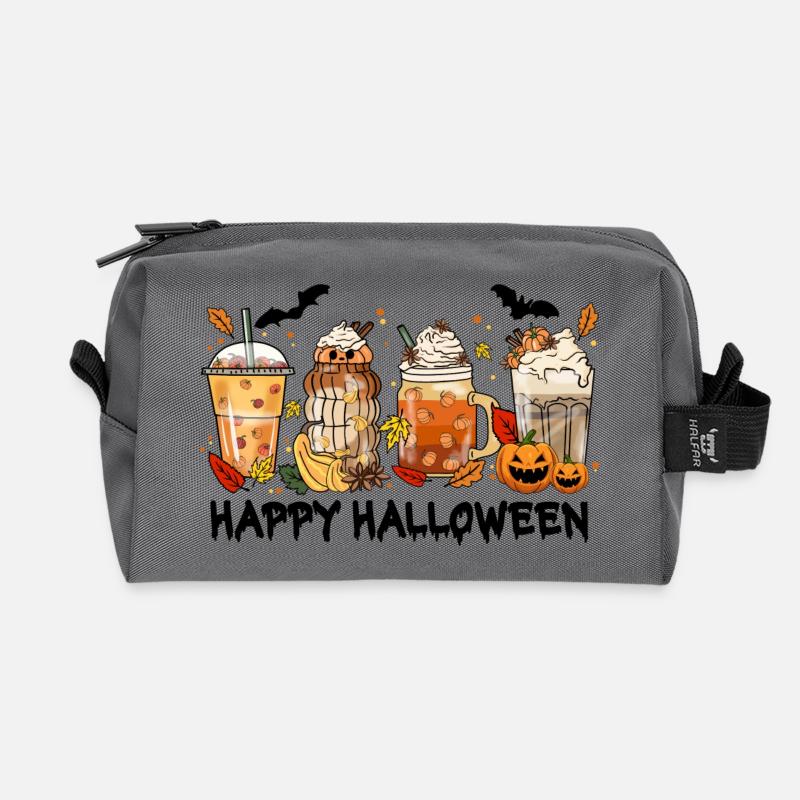 Halloween - Recycelte Kulturtasche - Anthrazit