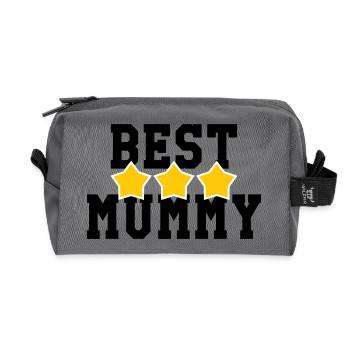 Best Mom - Mother's Day - Recycled Toiletry Zip Bag - anthracite - Front