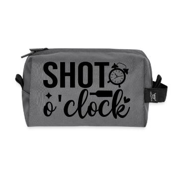 Shot o clock tequila soda and margaritas - Recycled Toiletry Zip Bag - anthracite - Front