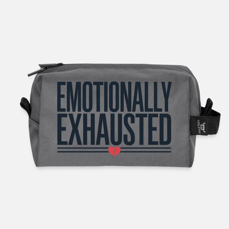 Emotionale Erschöpfung, Stresswarnung - Recycelte Kulturtasche - Anthrazit