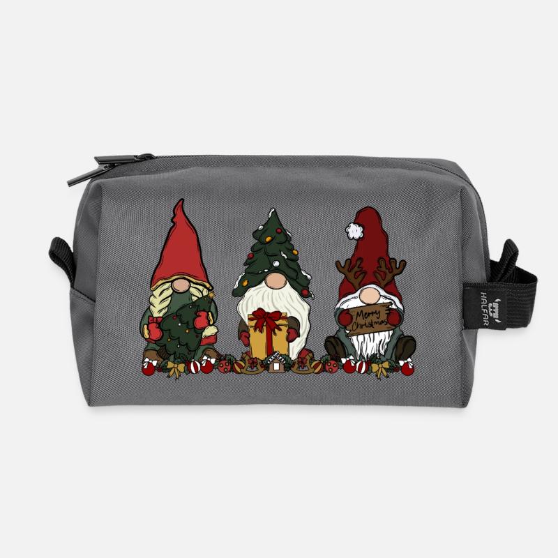 Wichtel Weihnachten  - Recycelte Kulturtasche - Anthrazit