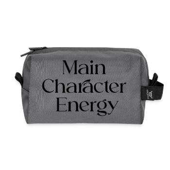 Main_Character_Energy_ _Positive - Recycled Toiletry Zip Bag - anthracite - Front