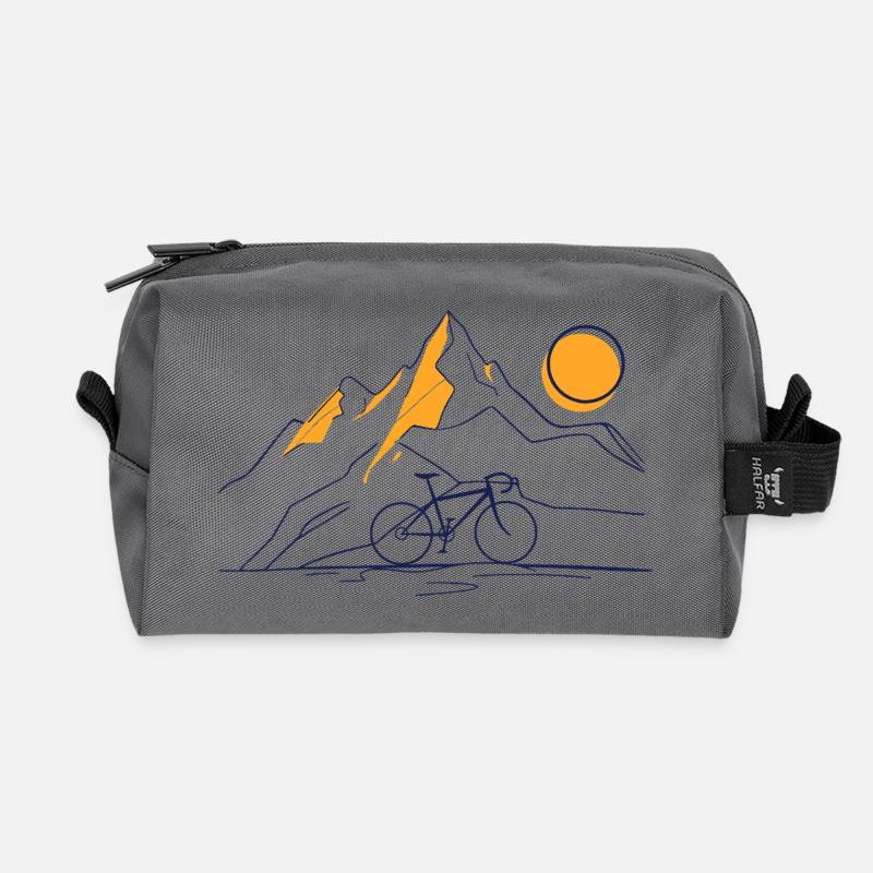Bike Mountain Sun - Recycelte Kulturtasche - Anthrazit