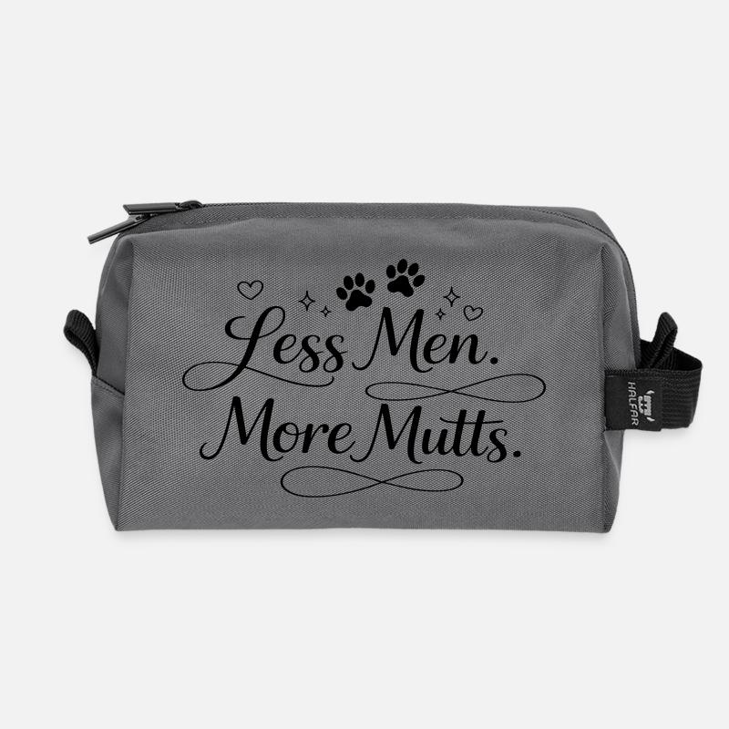 Less men. More mutts. - Recycelte Kulturtasche - Anthrazit
