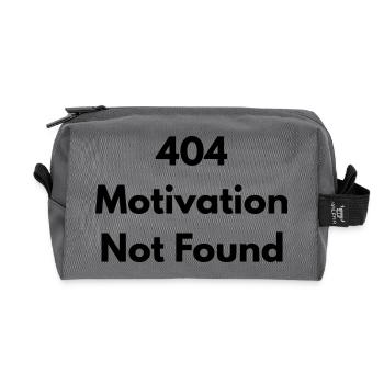 404 motivation not found - Trousse de toilette en tissu recyclé - anthracite - Devant