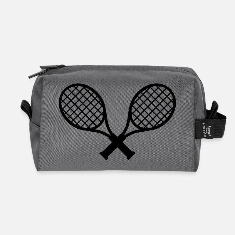 Tennis Schläger Rackets - Recycled Toiletry Zip Bag - anthracite