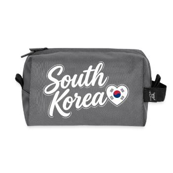 Scénario sud-coréen avec amour de cœur de drapeau - Trousse de toilette en tissu recyclé - anthracite - Devant