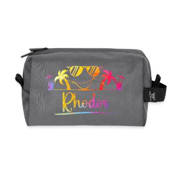 Rhodes Beach Dream Blaze of Colors - Recycled Toiletry Zip Bag - anthracite - Front