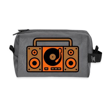 Retro Boombox Ghettoblaster 80er - Recycelte Kulturtasche - Anthrazit - Vorne