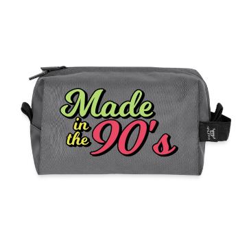 made in the 90s - Recycled Toiletry Zip Bag - anthracite - Front