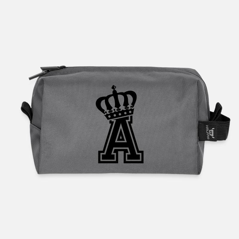 Buchstabe A - Recycelte Kulturtasche - Anthrazit
