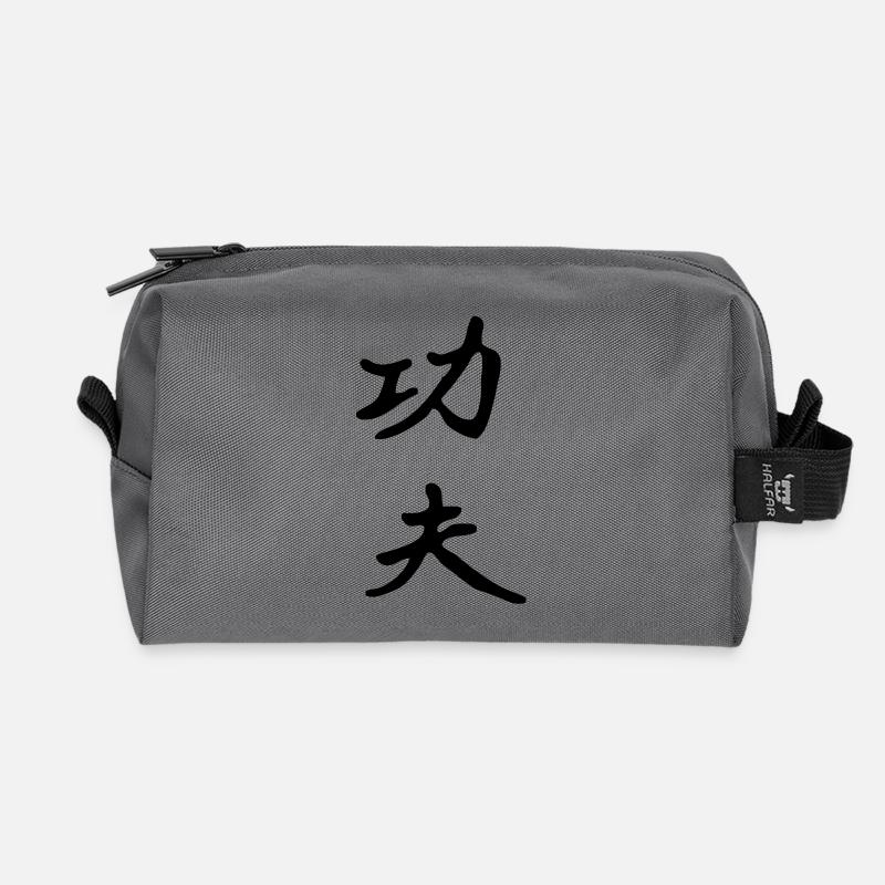 Kung Fu Zeichen - Recycelte Kulturtasche - Anthrazit