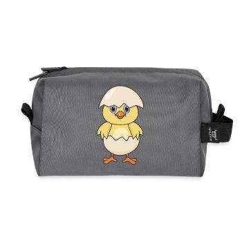 Chick chicken poultry - Recycled Toiletry Zip Bag - anthracite - Front