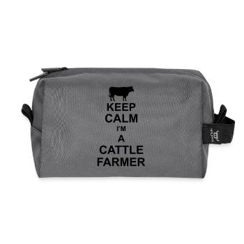 keep calm im a cattle farmer kg10 - Trousse de toilette en tissu recyclé - anthracite - Devant
