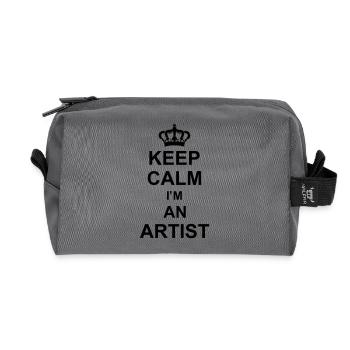 keep calm I'm an artist kg10 - Trousse de toilette en tissu recyclé - anthracite - Devant