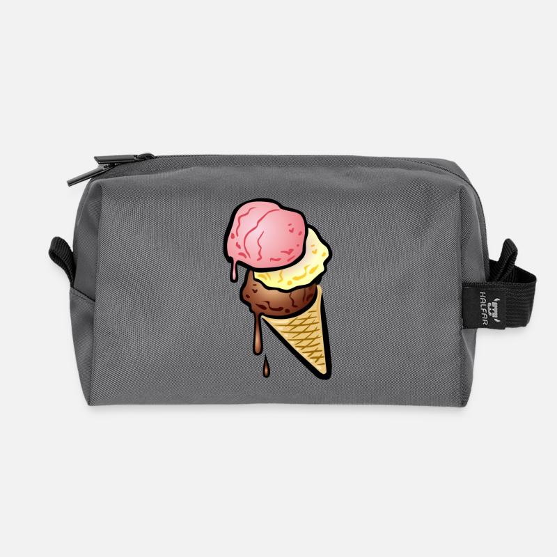 Eistüte mit drei Kugeln Eis - Recycelte Kulturtasche - Anthrazit