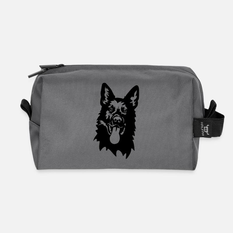 Deutscher Schäferhund Kopf - Recycelte Kulturtasche - Anthrazit