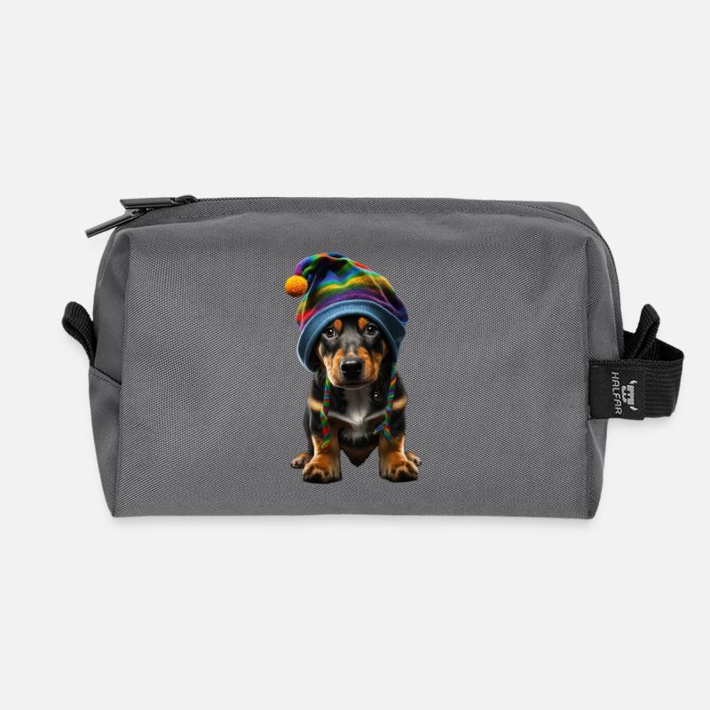Stylish Pup - Recycelte Kulturtasche - Anthrazit