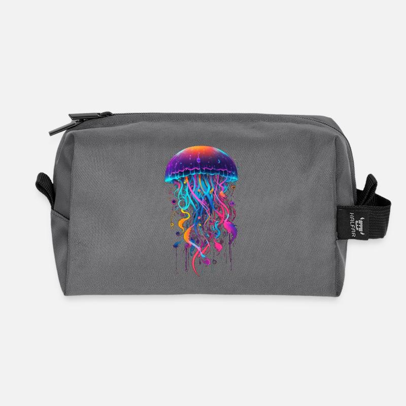 Jellyfish - Recycled Toiletry Zip Bag - anthracite