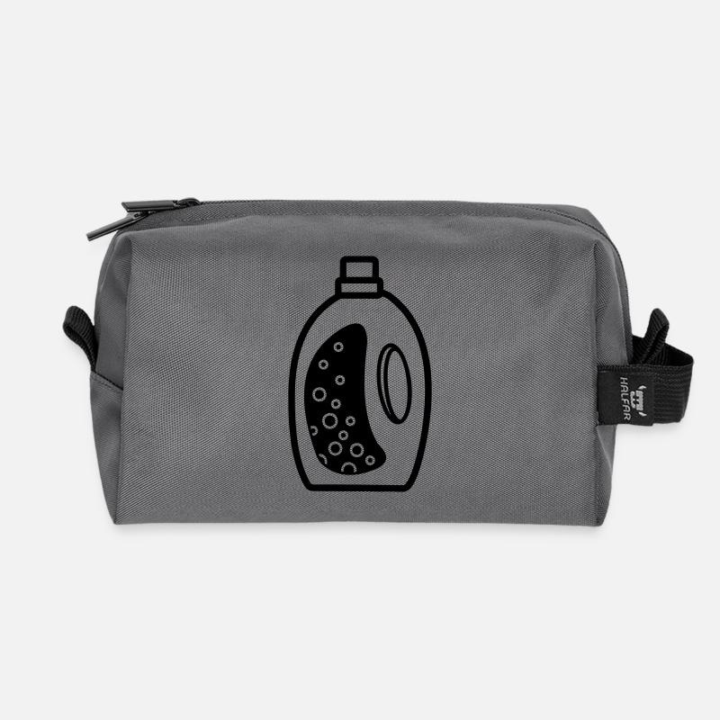 Flacon de détergent - Trousse de toilette en tissu recyclé - anthracite