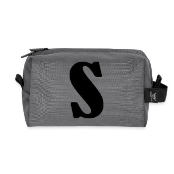 S - Recycled Toiletry Zip Bag - anthracite - Front