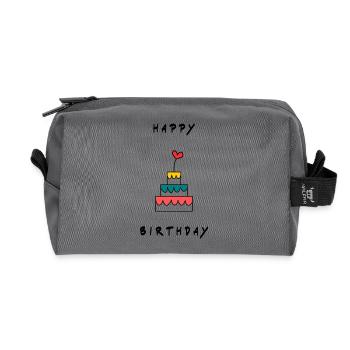HAPPY BIRTHDAY. HAPPY BIRTHDAY. ANNIVERSARY. - Recycled Toiletry Zip Bag - anthracite - Front