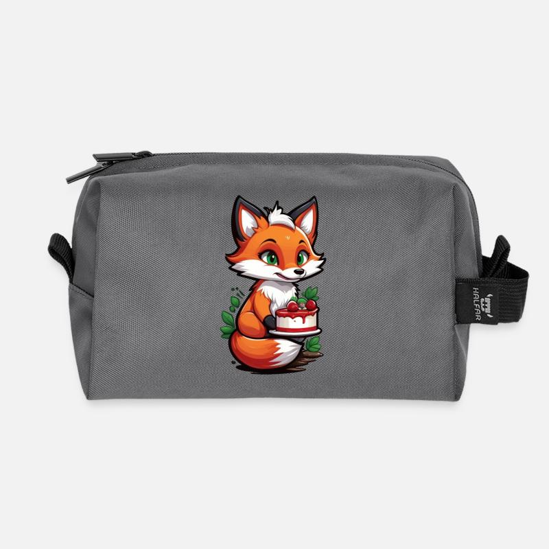 Foxy Cake Delight - Recycelte Kulturtasche - Anthrazit
