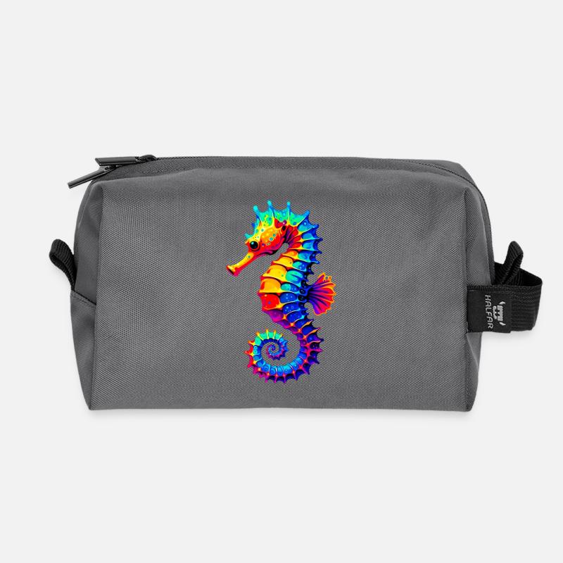 Seepferdchen - Recycelte Kulturtasche - Anthrazit