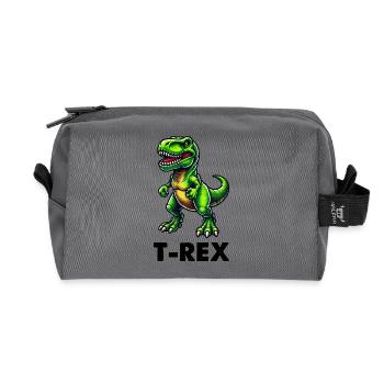 Dinosaurier T-Rex dino - Recycelte Kulturtasche - Anthrazit - Vorne