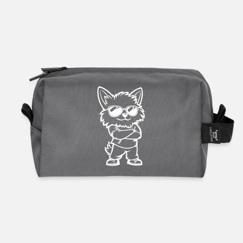 dog comic - Recycelte Kulturtasche - Anthrazit