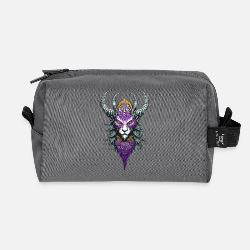 Dämonenlöwe - Tribal Fantasy Beast Design - Recycelte Kulturtasche - Anthrazit