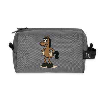 Bande dessinée de cheval - Trousse de toilette en tissu recyclé - anthracite - Devant