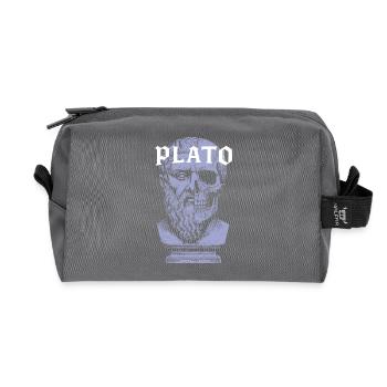 Conception artistique du crâne de Platon - Trousse de toilette en tissu recyclé - anthracite - Devant