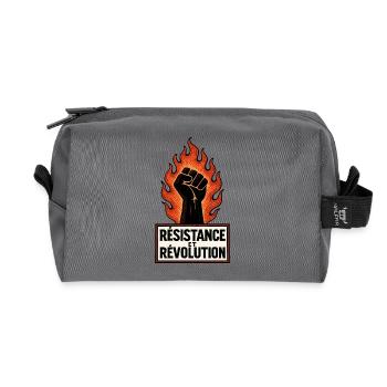 Resistance and Revolution - Strike - People's Struggle - Recycled Toiletry Zip Bag - anthracite - Front