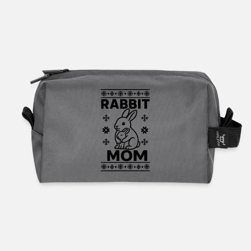 rabbit mom kaninchen mama  - Recycelte Kulturtasche - Anthrazit