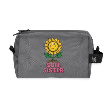 Sunflower Soil Sister - Recycled Toiletry Zip Bag - anthracite - Front