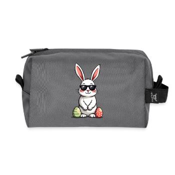 Cooler Osterhase - Recycelte Kulturtasche - Anthrazit - Vorne