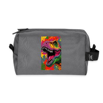 dinosaure - Trousse de toilette en tissu recyclé - anthracite - Devant