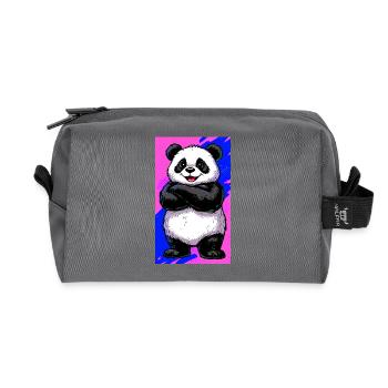 Panda - Recycelte Kulturtasche - Anthrazit - Vorne