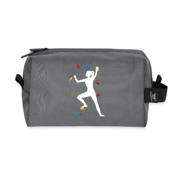 Climbing Wall Woman White – Climbing Spirit - Recycled Toiletry Zip Bag - anthracite - Front