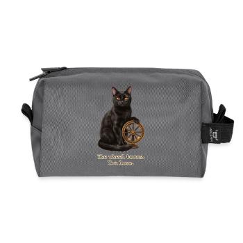 La roue tourne le chat - Trousse de toilette en tissu recyclé - anthracite - Devant